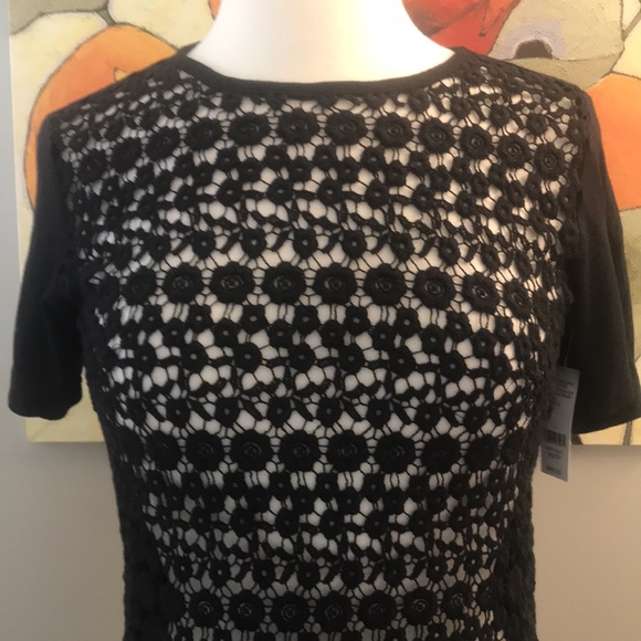 NWT Lord & Taylor front crochet & solid back shirt - Picture 2 of 5